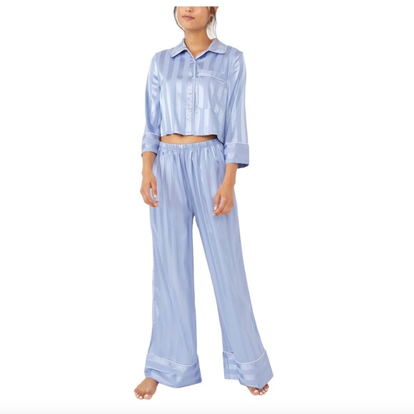 FREE PEOPLE Pajama Party Print Pajamas in Hazy Blue Size X-Large - Picture 11 of 11